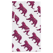 Petit Sac Cadeau Silhouette rose chaud et tigre noir (Dos)