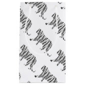 Petit Sac Cadeau Silhouette Tiger noir et blanc (Devant)