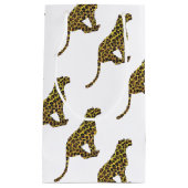 Petit Sac Cadeau Siloette léopard Brown et jaune (Devant)