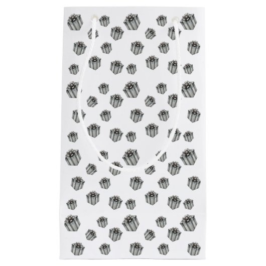 Petit Sac Cadeau Silver Gift Boxes Elegant Holiday Premium Party (Devant)