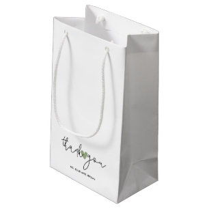 Petit Sac Cadeau Simple Calligraphie Script Sage Green Heart Mariag