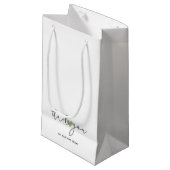 Petit Sac Cadeau Simple calligraphie script vert sauge cœur mariage (Devant Angle)
