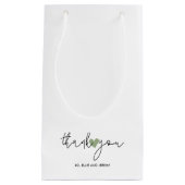 Petit Sac Cadeau Simple calligraphie script vert sauge cœur mariage (Devant)