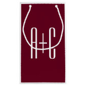 Petit Sac Cadeau Simple Couples | White & Burgundy (Dos)