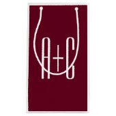 Petit Sac Cadeau Simple Couples | White & Burgundy (Devant)