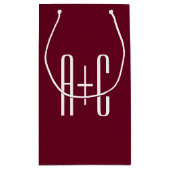 Petit Sac Cadeau Simple Couples | White & Burgundy (Dos)