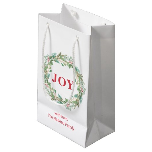 Petit Sac Cadeau Simple élégante Wreath Joie moderne Noël (Devant Angle)