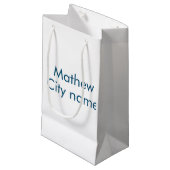 Petit Sac Cadeau simple lettre initiale monogramme ajouter votre no (Devant Angle)