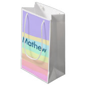 Petit Sac Cadeau simple lettre initiale monogramme ajouter votre no (Devant Angle)