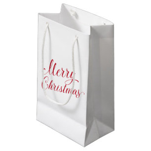 Petit Sac Cadeau Simple moderne Rouge Script élégant Noël