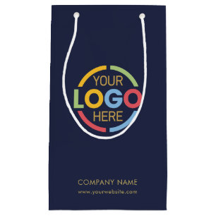 Petit Sac Cadeau Simple Navy Blue Corporate Company Logo d'entrepri