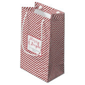 Petit Sac Cadeau Simples rayures rouges et blanches Joyeuses et lum (Dos Angle)