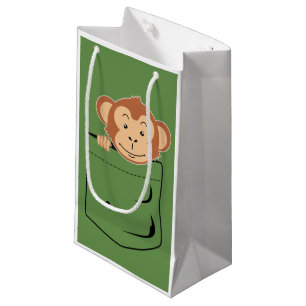 Petit Sac Cadeau Singe dans la poche