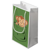 Petit Sac Cadeau Singe dans la poche (Dos Angle)