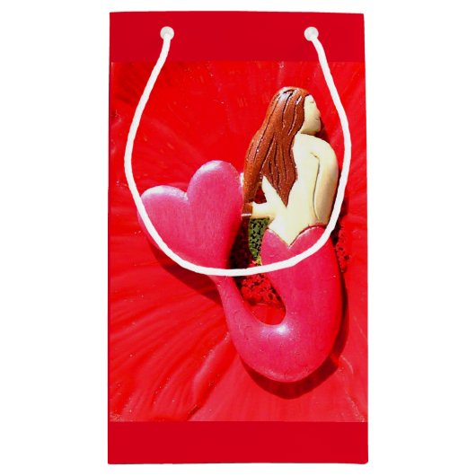 Petit Sac Cadeau sirène à queue rouge (Dos)