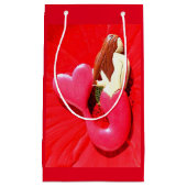 Petit Sac Cadeau sirène à queue rouge (Devant)
