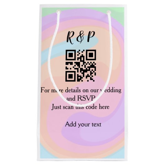 Petit Sac Cadeau site web de mariage rsvp q r code ajouter nom text (Devant)