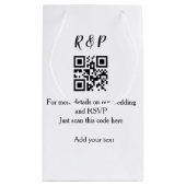 Petit Sac Cadeau site web mariage rsvp q r code ajouter nom texte t (Dos)