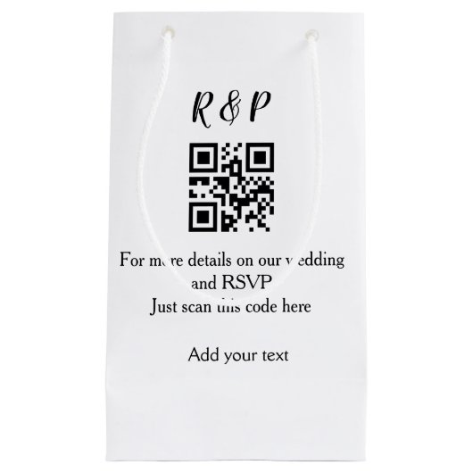 Petit Sac Cadeau site web mariage rsvp q r code ajouter nom texte t (Devant)