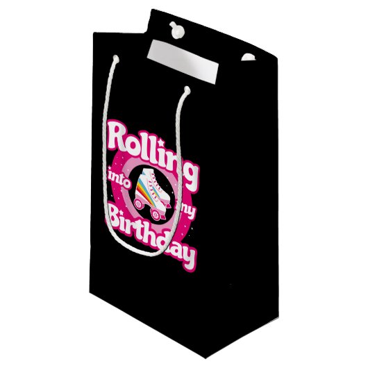 Petit Sac Cadeau Skate Party - Roller Roller Roller Patinage Annive (Devant Angle)