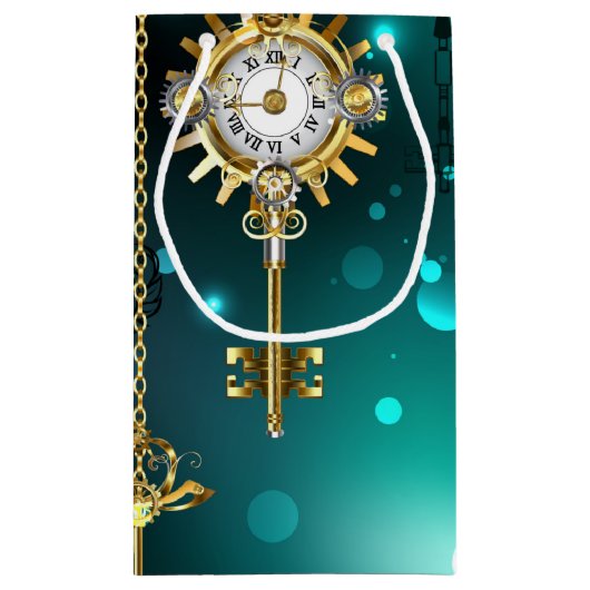 Petit Sac Cadeau Skeleton Keys on Green Background (Dos)