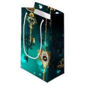 Petit Sac Cadeau Skeleton Keys on Green Background (Devant Angle)