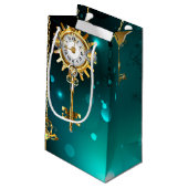 Petit Sac Cadeau Skeleton Keys on Green Background (Dos Angle)