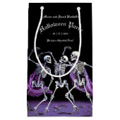 Petit Sac Cadeau Skeletons de danse gothique violet Halloween (Devant)