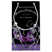 Petit Sac Cadeau Skeletons de danse violette Halloween Mariage goth (Dos)