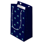 Petit Sac Cadeau Sky Blue Robot Motif Navy Blue Cadeau (Devant Angle)
