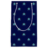 Petit Sac Cadeau Sky Blue Robot Motif Navy Blue Cadeau (Devant)