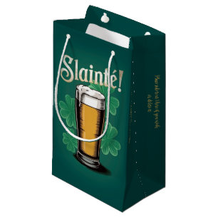 Petit Sac Cadeau Slàinte ! Saint Patrick's Day Pint of Beer on Gree