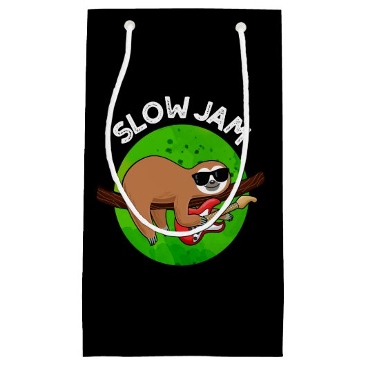 Petit Sac Cadeau Slow Jam Funny Musique Animal Pun Dark BG (Devant)