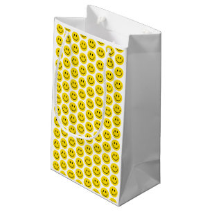Petit Sac Cadeau Smile Face Emoji Jaune Rouge Noir Joyeux Joy Fun