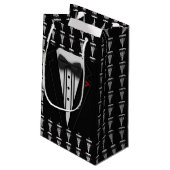 Petit Sac Cadeau Smoking noir avec la cravate d'arc (Dos Angle)