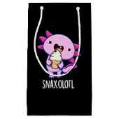 Petit Sac Cadeau Snaxolotl Funny Axolotl Pun Dark BG (Devant)