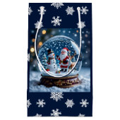 Petit Sac Cadeau Snow globe with Santa and Reindeer (Devant)