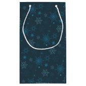 Petit Sac Cadeau Snowflake hiver bleu sans couture motif (Dos)