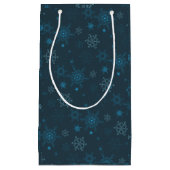 Petit Sac Cadeau Snowflake hiver bleu sans couture motif (Devant)