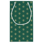Petit Sac Cadeau Snowflakes en or, Noël (Dos)