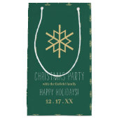 Petit Sac Cadeau Snowflakes en or, Noël (Devant)