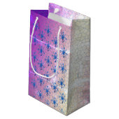 Petit Sac Cadeau Snowflakes violet (Dos Angle)