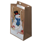 Petit Sac Cadeau Snowman (Devant Angle)