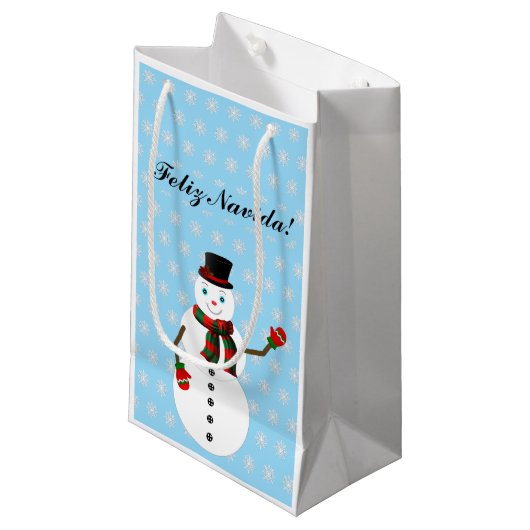 Petit Sac Cadeau snowman (Devant Angle)