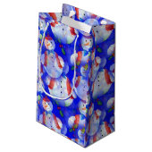 Petit Sac Cadeau Snowman Avec Casquette Et Écharpe (Dos Angle)