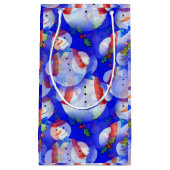 Petit Sac Cadeau Snowman Avec Casquette Et Écharpe (Devant)