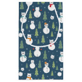 Petit Sac Cadeau Snowman Cats Motif de vacances (Dos)