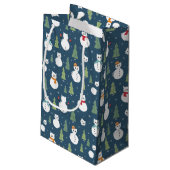Petit Sac Cadeau Snowman Cats Motif de vacances (Dos Angle)