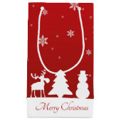 Petit Sac Cadeau Snowman de rennes d'arbre de Noël (Devant)