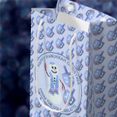 Petit Sac Cadeau Snowman Dreidels Amusants Bleu Motif mignonne Hano
